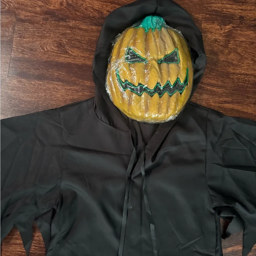 Kids Halloween Scary Pumpkin Monster‎ Ghost Costume Size 12 Youth